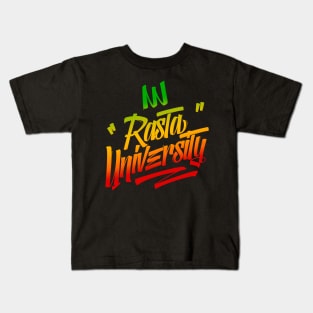 Rasta University Graffiti Tag Style Rasta Colors Reggae Kids T-Shirt